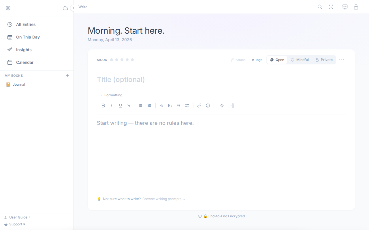 Distraction-free writing